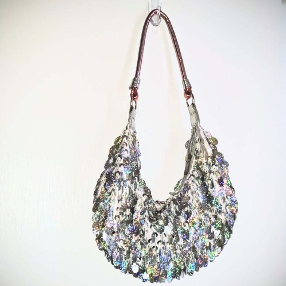 Iridescent Sequin Shoulder Bag